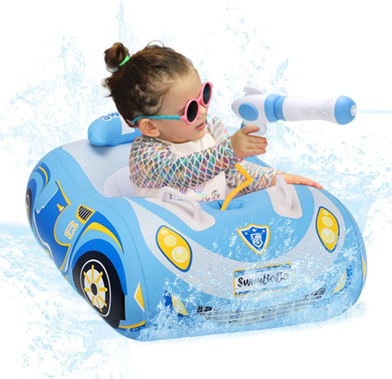 RADSHSP Baby Pool Float 3D Car Baby Floaties for Toddlers 12-48 Months Heavy Duty Infant Swim Float Toddlers Pool Floats Kids Swim Floaties Swimming Pool Floats for 1-4 Years Toddler Floaties for Boys & Girls - Image 1